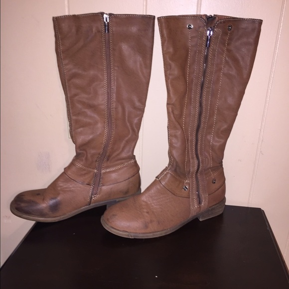 Genuine Leather Tall Ladies Boots Small Heel - Picture 2 of 4