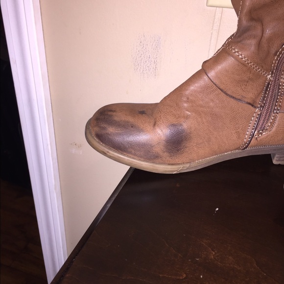 Genuine Leather Tall Ladies Boots Small Heel - Picture 3 of 4