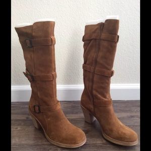 Via Spiga V-Treble Suede Knee High Boots 8.5M