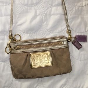 Authentic Coach Poppy Gold Crossbody