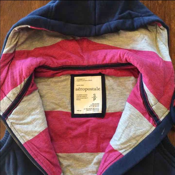 Aeropostale Blue Hoodie Vest S