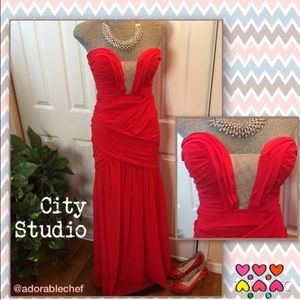 City Studio Red Formal Dress
