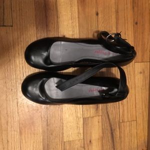 Ankle strap black wedges