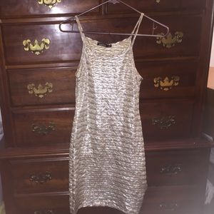 NWT Gold Boohoo bodycon dress
