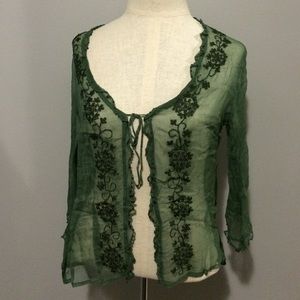 Beaded sheer blouse