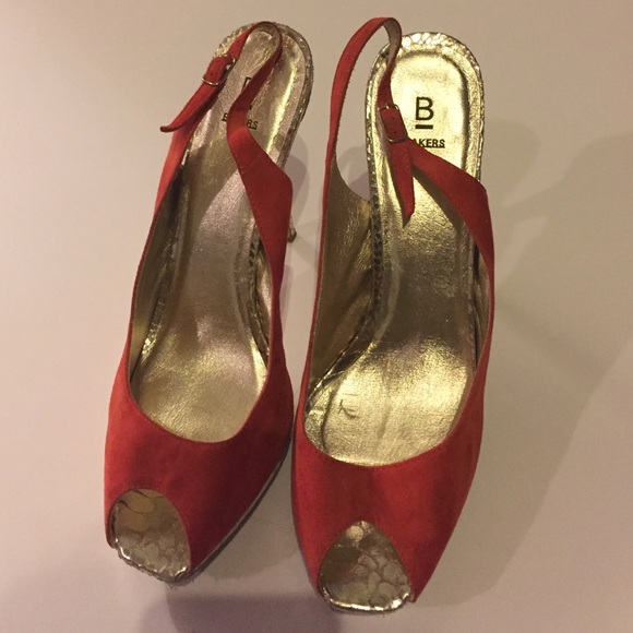 Great Shape BAKERS orange leather heels