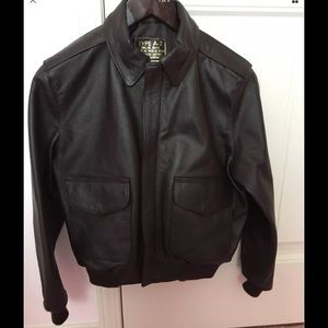 Boys size 10 leather Bomber Jacket