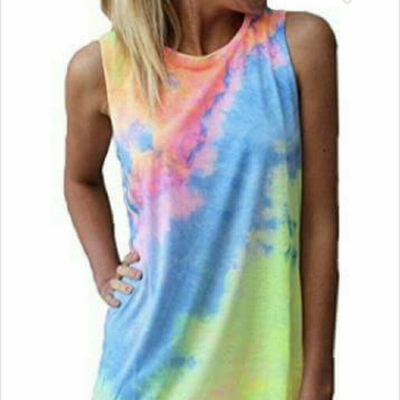 Brightly colored Tie dye dress