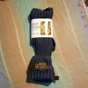 SOLD Knit boot socks with buckle detail