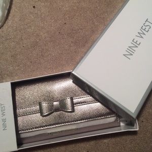 Silver Trifold Clutch Wallet