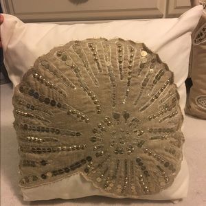 Pottery Barn Beaded Seashell Throw Pillow