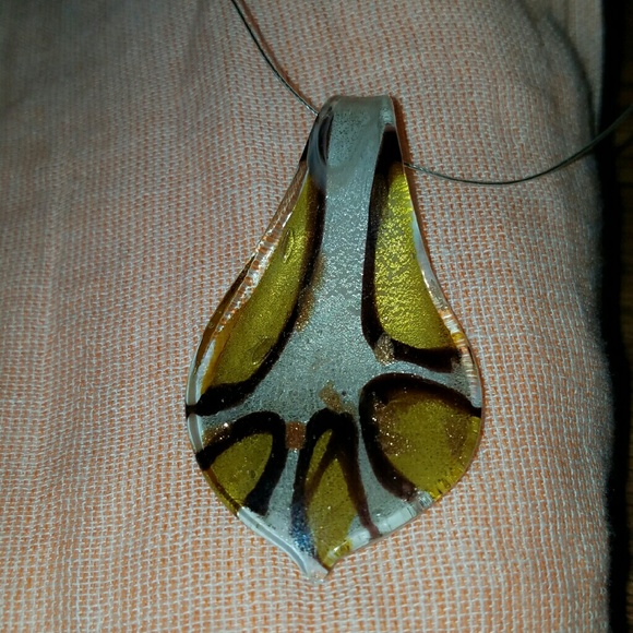 Giraffe Print Glass Pendant Necklace BOGO 50% OFF!