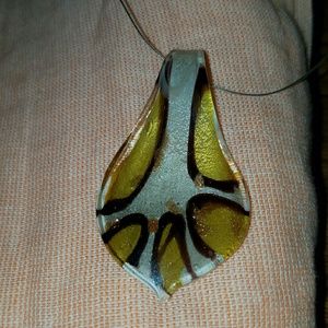 Giraffe Print Glass Pendant Necklace BOGO 50% OFF!