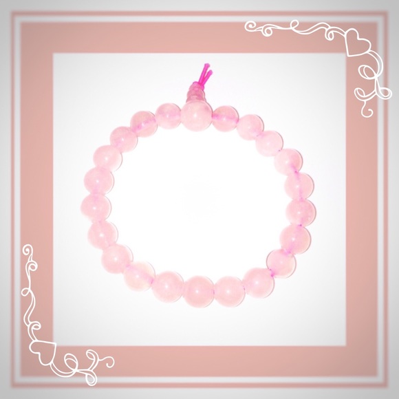 NWOT Rose Quartz stretch bracelet