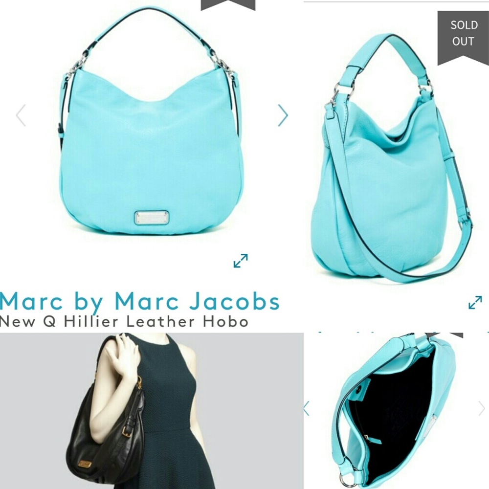 NEW MARC BY MARC JACOBS NEW Q HILLIER HOBO SeaAqua