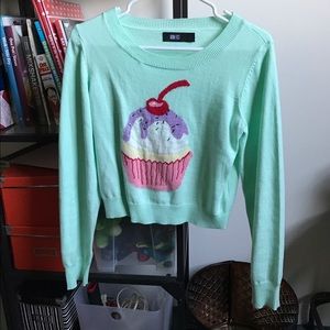 Vintage mint cupcake sweater