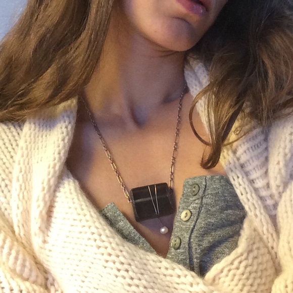 Vintage Jewelry - REAL SILVER Crystal Stone & Pearl Necklace Vintage Jewelry - REAL SILVER Crystal Stone & Pearl Necklace