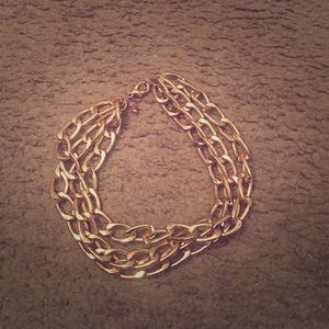 Three chain, gold necklace