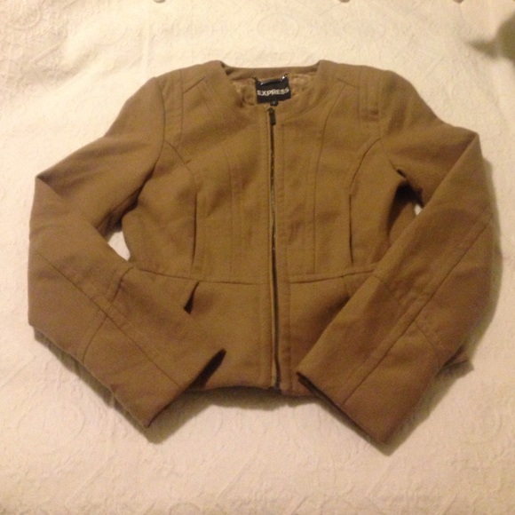 Express dark taupe Sz Sm zip up blazer jacket