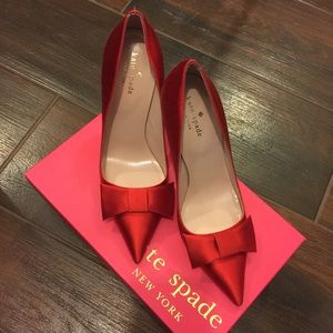 Kate spade New York red satin shoes