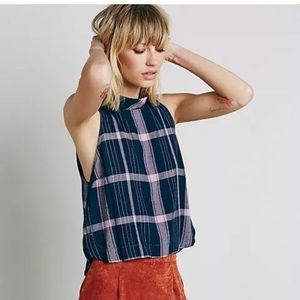 ❌SOLD ❌Free People Plaid Loose Turtleneck Top