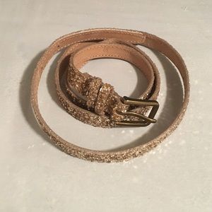 JCrew gold sparkle belt, size S