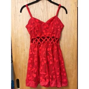 Red cherry 🍒 patterned dress