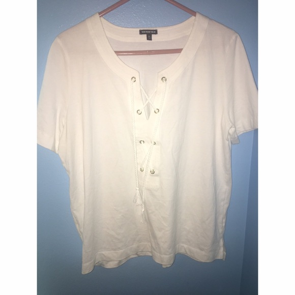 White lace front top