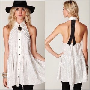 Free People Tuxedo Dress Navy NWOT