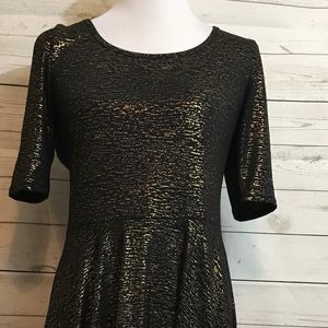 LuLaRoe Nicole L Black W/Gold Shimmer