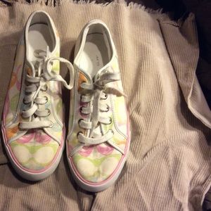 Pastel Scribble Print Coach Shoes Pastel Scribble Print Coach Shoes