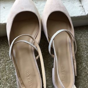 J Crew Suede cross-strap crystal flats