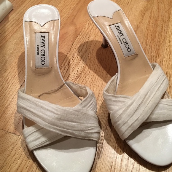 Jimmy choo white sandals size 38.5