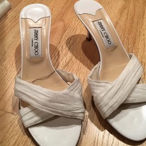 Jimmy choo white sandals size 38.5