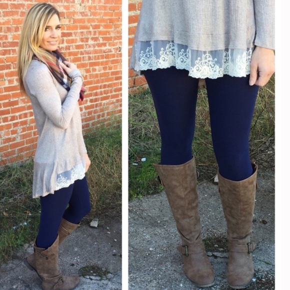 LAST ONE🌺 Lace Taupe Tunic🌺 - Picture 2 of 3