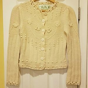 Anthropologie cream cardigan, size M.