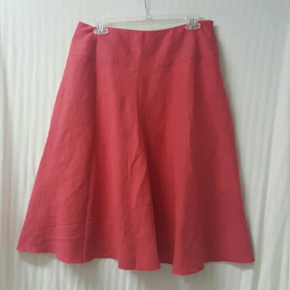 Women's Linen Midi Flare Skirt