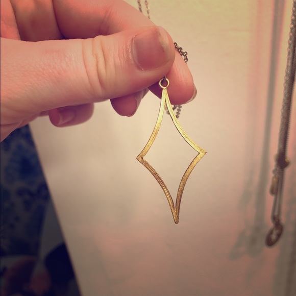 Anthropologie Jewelry - Diamond Cutout Gold necklace