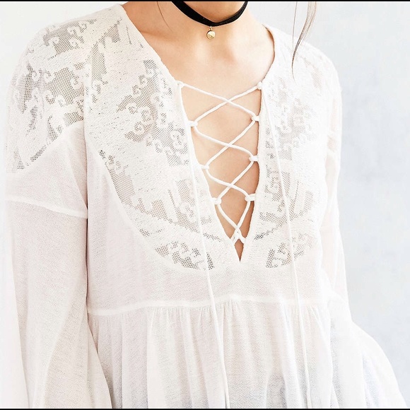 Ecote lace-up babydoll blouse. Brand new. 🌸 Host Pick 🌸 - Picture 2 of 8