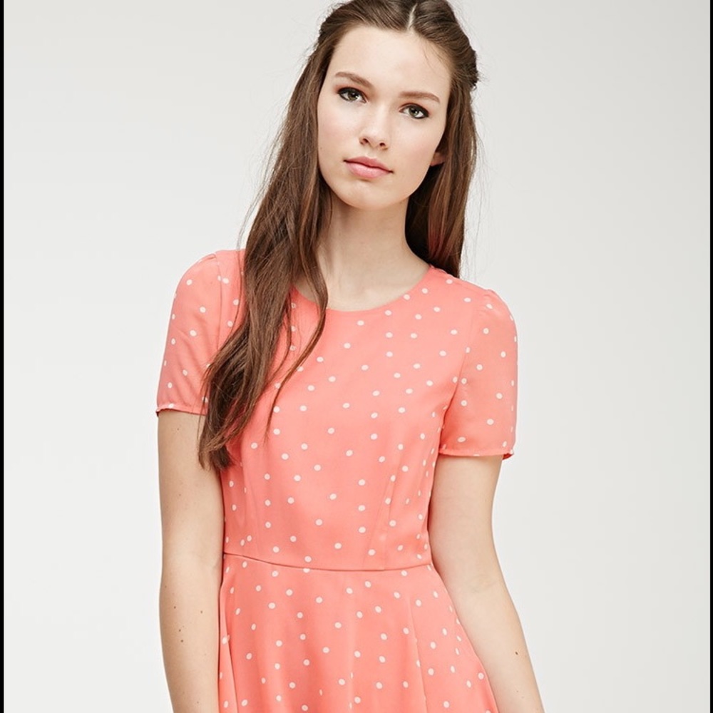 Coral Polka Dot Dress