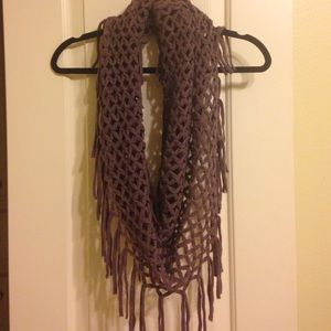 Purple Fringed Scarf