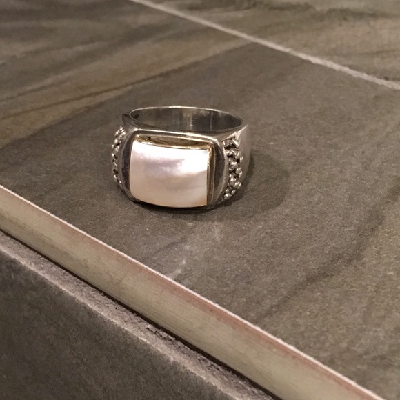 Michael Dawkins Sterling Silver w/ Gold Pearl Ring