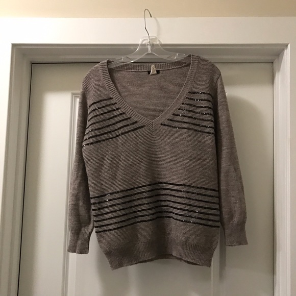 JCREW Sequin V-Neck Sweater