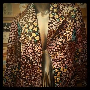 Vintage silk flower printed jacket