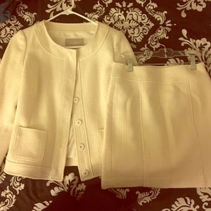 Banana Republic White tweed skirt suit