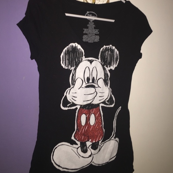 Disney Mickey Mouse Sketch Art V-Neck Tshirt