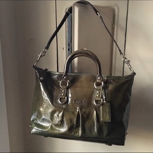 Coach Patent Leather Green Purse, Brand New