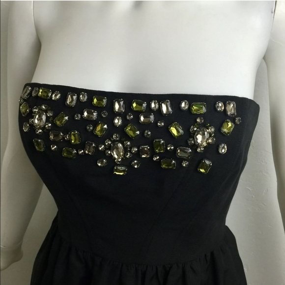 Shoshanna Jeweled strapless little black dress LBD - Picture 2 of 4
