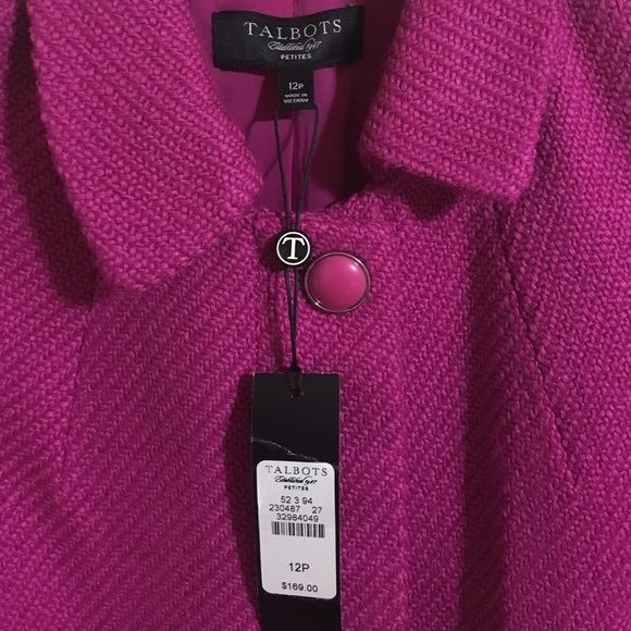 NWT TALBOTS pink plum coat size 12P - Picture 3 of 6