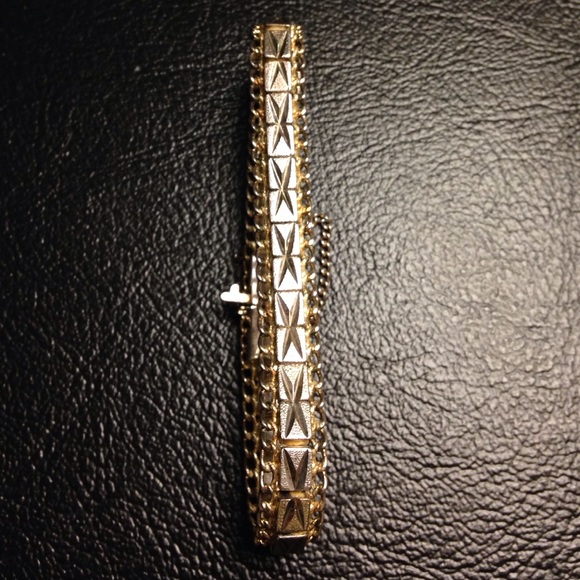 Vintage 1920s Silver Etched Bracelet